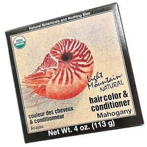 Natural Henna Hair Color & Conditioner MAHOGANY Certified Organic Light Mountain